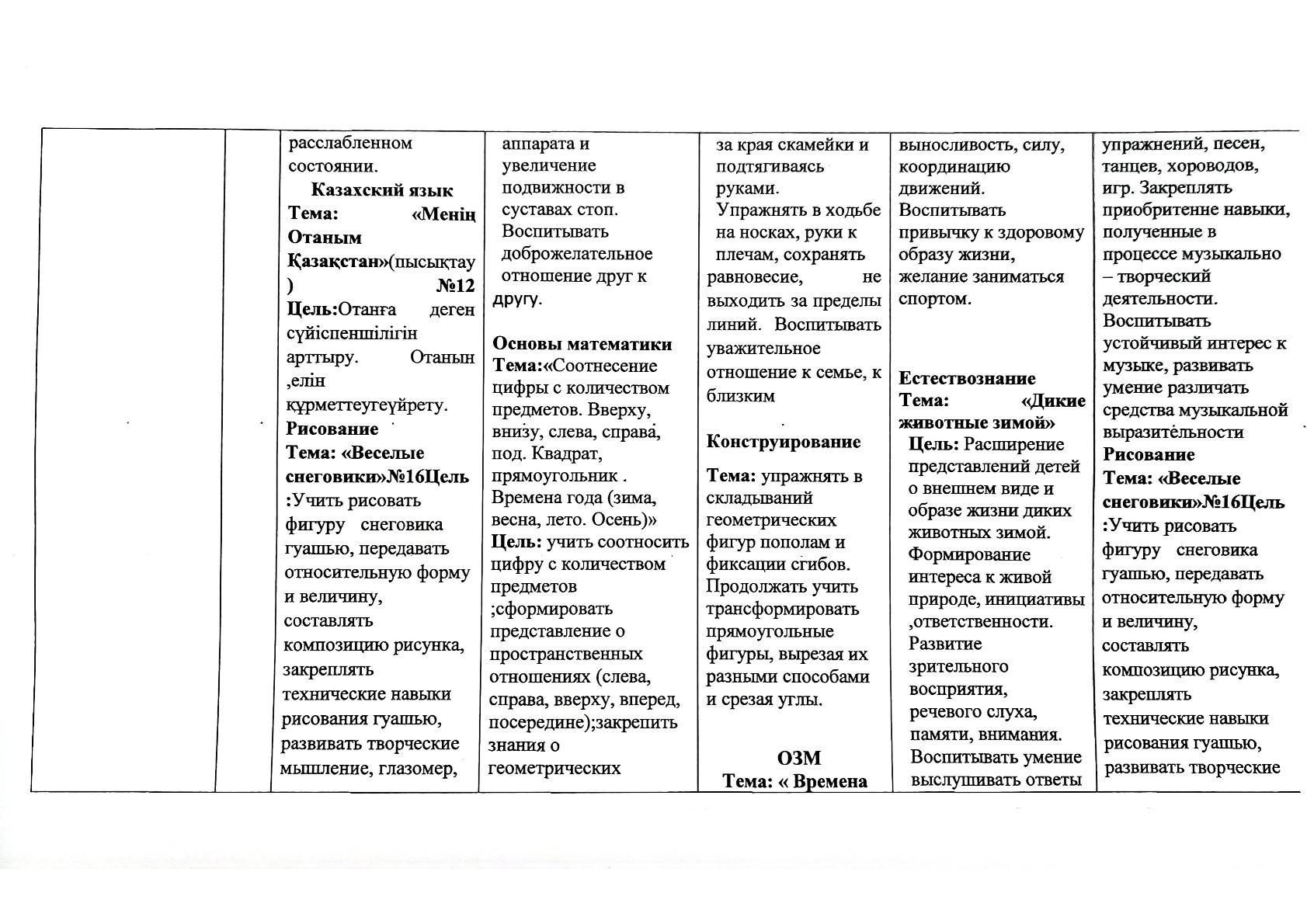 Циклограмма старшей группы 